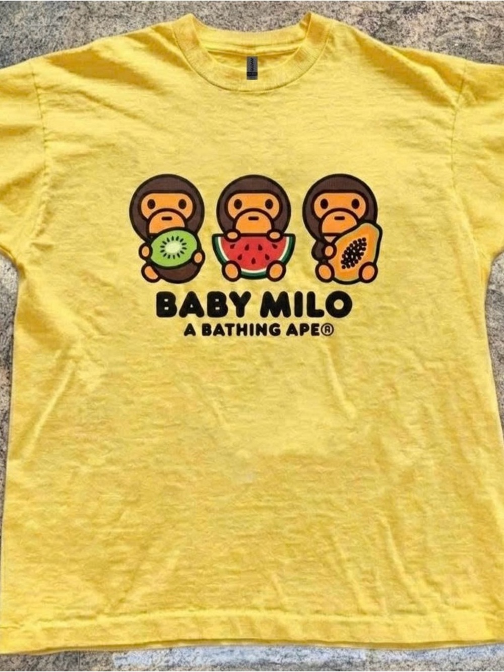 Gildan Yellow Baby Milo Fruit Graphic Tee